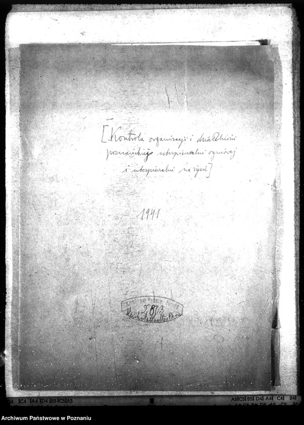 Obraz 3 z jednostki "Kontrola organizacji i działalności poznańskiej ubezpieczalni ogniowej i ubezpieczalni na życie"