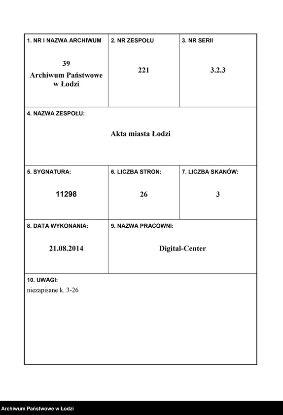 Obraz 1 z jednostki "[Księga ludności niestałej m. Łodzi nr domu polic.14/hip. 244, ul. Nowy Rynek - II uczastek]"
