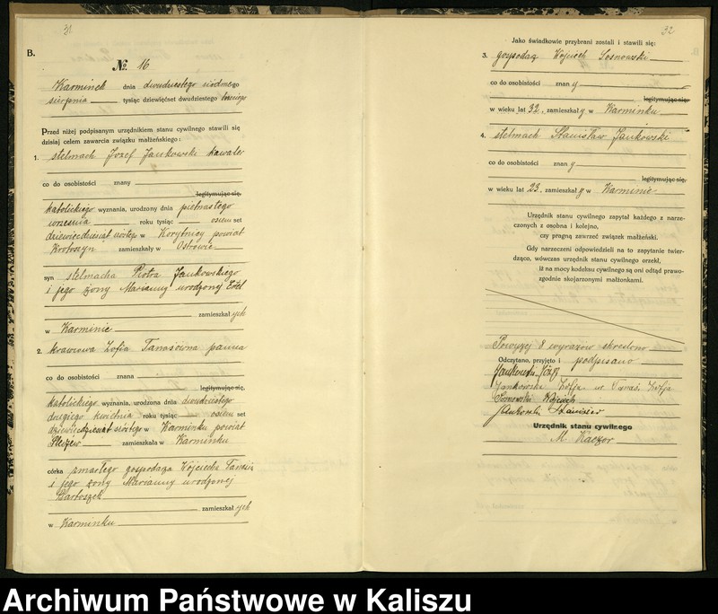 Obraz 19 z jednostki "[Księga małżeństw]"