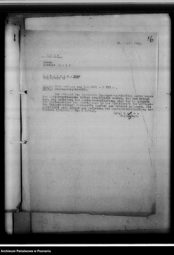 Obraz 20 z jednostki "Verzeichnis der, in der Sippenstelle der Regierungs des Generalgouvernements aufbewahrten Personenstandsbücher [wykaz, korespondencja]"