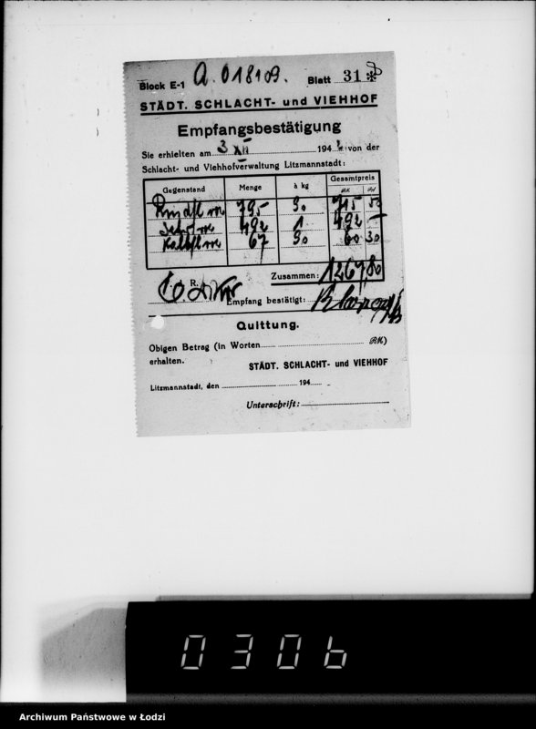 Obraz 12 z jednostki "Lebensmitteleinkauf. Aufträge, [Lieferscheinen und Rechnungen] 18051-18110"