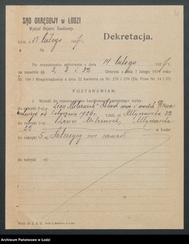 Obraz 6 z jednostki "Leon Milczarek – skład win i wódek"