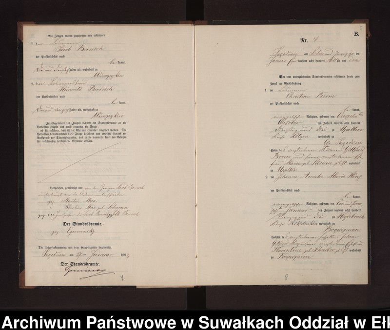 image.from.unit.number "Heiraths-Neben-Register des Preussischen Standes-Amtes Rydzewen Kreis Loetzen"