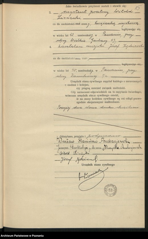 Obraz 17 z jednostki "Księga miejscowa małżeństw tom II [Rejestr główny małżeństw]"