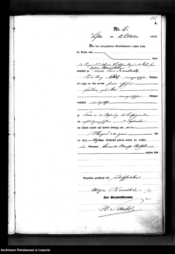 Obraz 19 z jednostki "[Księga urodzeń - miasto]"