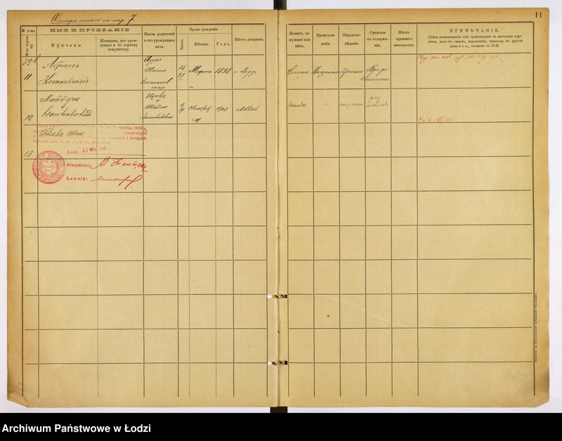 Obraz 9 z jednostki "[Księga ludności stałej m. Łodzi guberni piotrkowskiej nr domu 32a-41m]"
