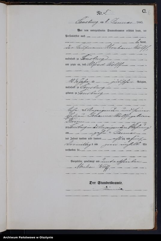 image.from.unit.number "Sterbe-Haupt-Register Nr 1 - 127"