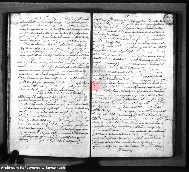 image.from.unit.number "Księga duplikat urodzenia, małżeństw i zejscia parafii wiżayńskiey z roku 1837"