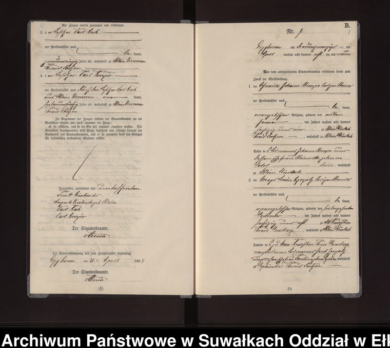 image.from.unit.number "Heiraths-Neben-Register des Preussischen Standes-Amtes Gross Stürlack Kreis Loetzen"