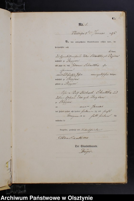 image.from.unit.number "Sterbe-Haupt-Register Nr 1 - 85"
