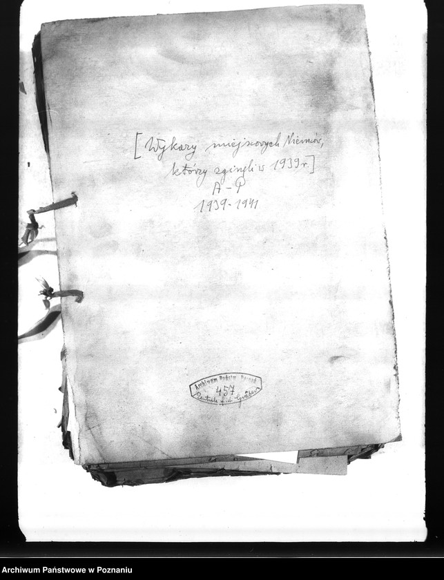 Obraz 4 z jednostki "Wykazy miejscowych Niemców, którzy zginęli w 1939 roku A - P"