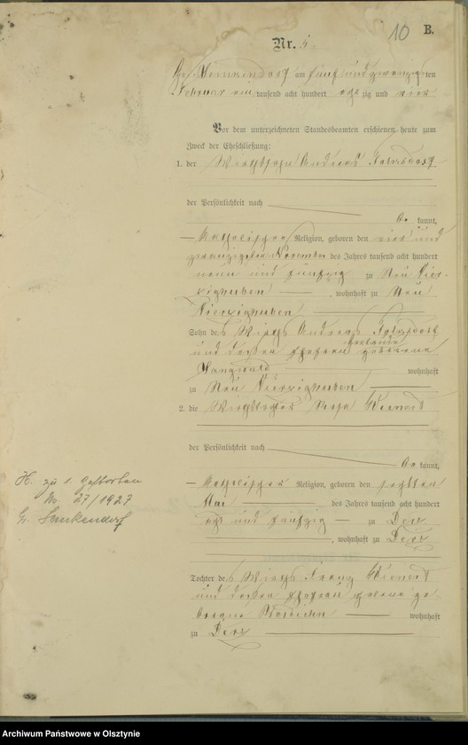 image.from.unit.number "Heiraths-Haupt-Register Nr 1 - 22"