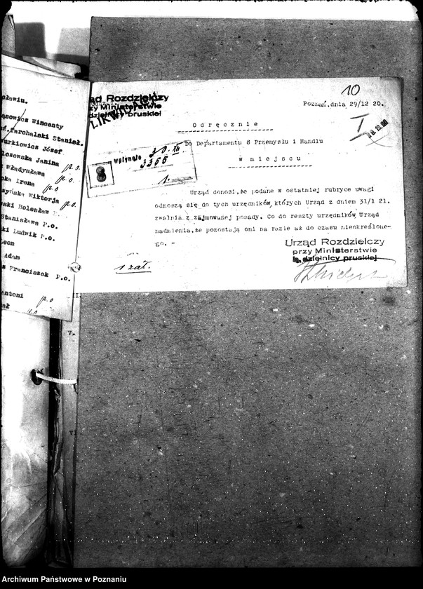 Obraz 14 z jednostki "Departament Przemysłu i Handlu [sprawy osobowe urzędników departamentu]"