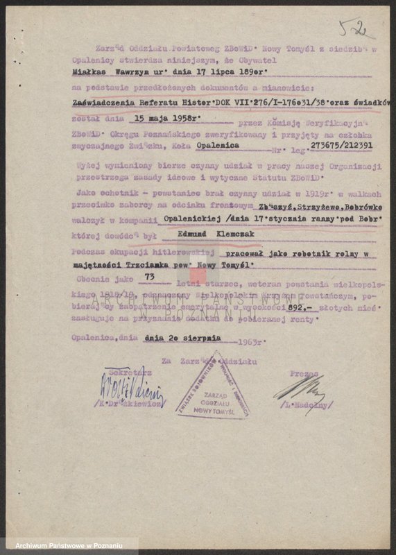 Obraz 14 z jednostki "Życiorysy powstańców wielkopolskich: M - tom Vl /Miałkas Wawrzyn - Mielcarek Władysław/."