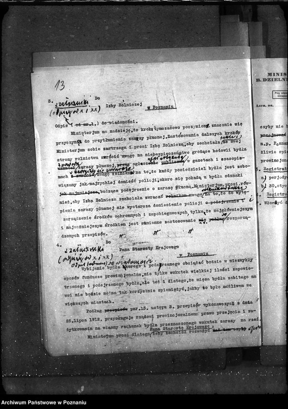 Obraz 17 z jednostki "Sprawy ogólne Wykazy chorób zaraźliwych; [księgosusz, zaraza płucna]"