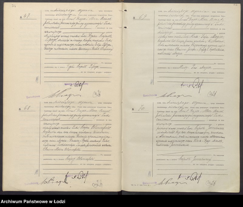 Obraz 20 z jednostki "Akta zgonów od numeru 1 do numeru 999"