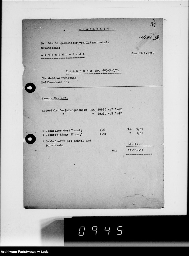 Obraz 10 z jednostki "[Korespondencja dotycząca realizacji zamówień na różne wyroby, sprawozdania z dostaw, sprawozdania z konferencji w Berlinie i Poznaniu składane przez funkcjonariuszy G.V.]"