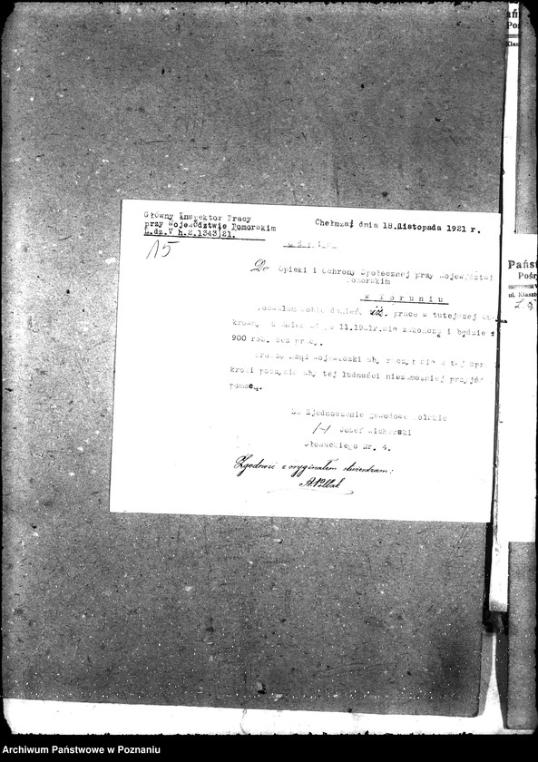 Obraz 19 z jednostki "[Wnioski i korespondencja w sprawie zatrudnienia bezrobotnych]"