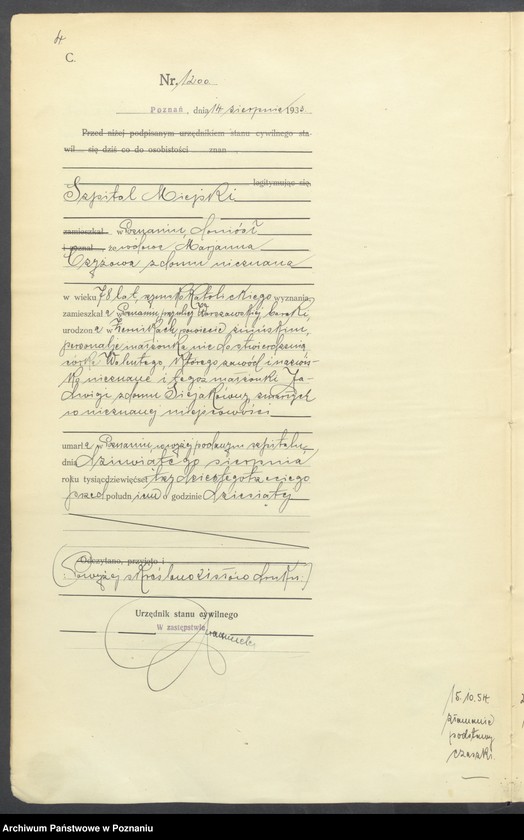 Obraz 6 z jednostki "Księga miejscowa zgonów tom III [Rejestr główny zgonów]"