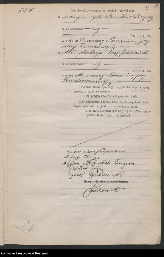 Obraz 11 z jednostki "Księga miejscowa małżeństw tom III [Rejestr główny małżeństw]"