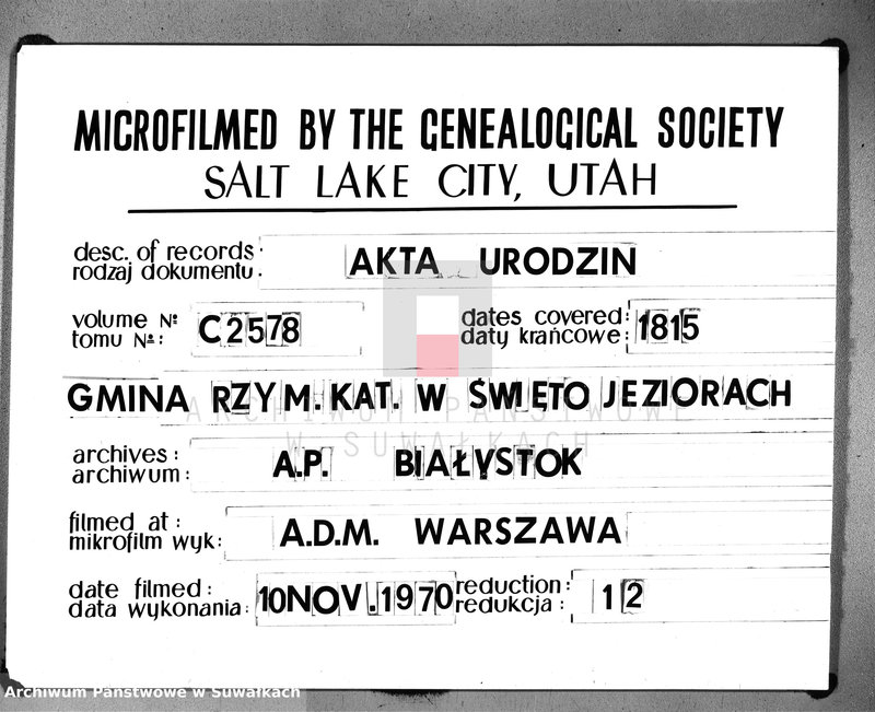 image.from.unit.number "Akta urodzonych gminy święto jeziorskiey od 1-go stycznia 1815 roku aż do ostatniego grudnia"
