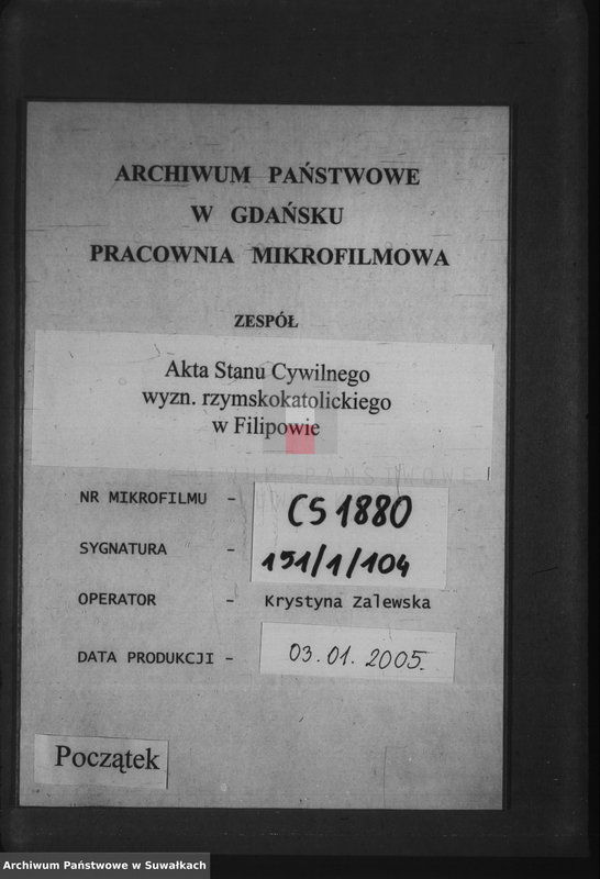 Obraz 1 z jednostki "Kniga zvana Duplikat zaključajuščaja v sebja Akty Rodivšichsja, Brakosočetavšichsja i umeršich Filipovskago Rimsko- Katoličeskago Prichoda s 1888 goda"