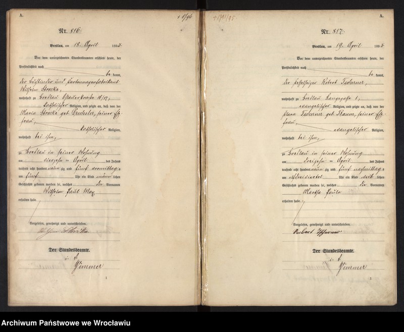 image.from.unit.number "Geburts-Haupt-Register Breslau I 1895 Band 3"