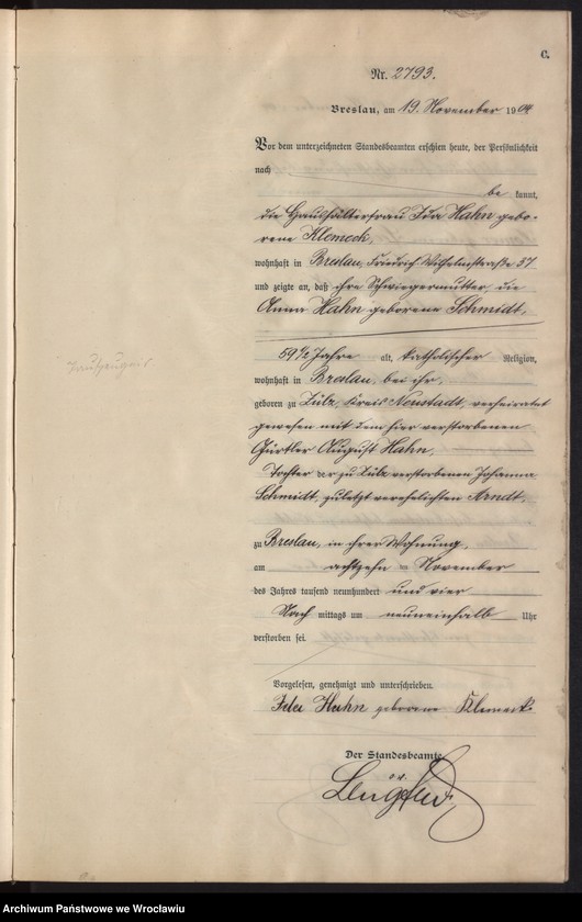 image.from.unit.number "Sterbe-Haupt-Register Breslau I 1904 Band 8"