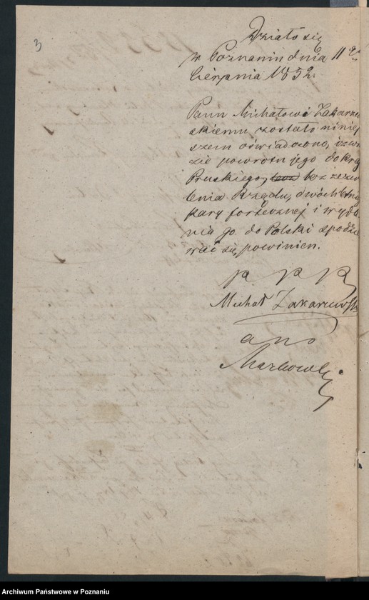 Obraz 7 z jednostki "A. betr. den polnischen Flüchtling Michael von Zakrzewski"