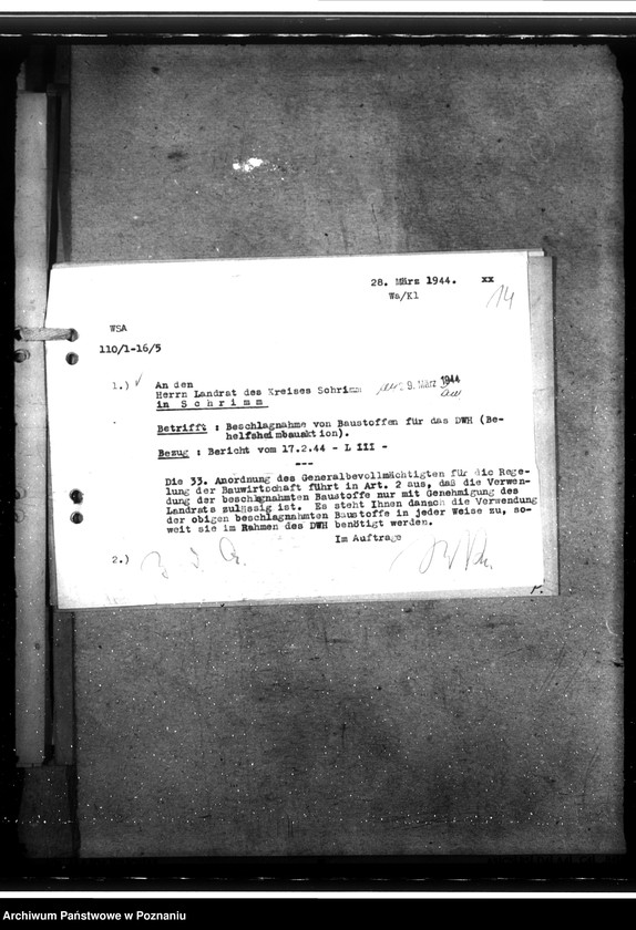 Obraz 18 z jednostki "Beschlagnahme von Baustoffen"