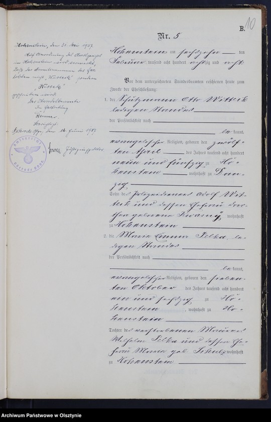 image.from.unit.number "Heiraths-Neben-Register Nr 1 - 23"