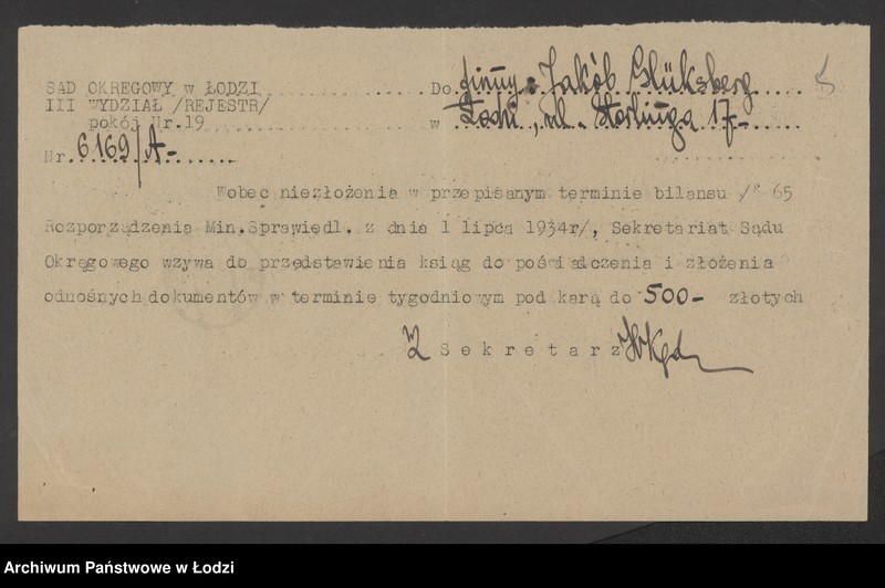 Obraz 7 z jednostki "Jakób Glüksberg – sprzedaż odpadków"