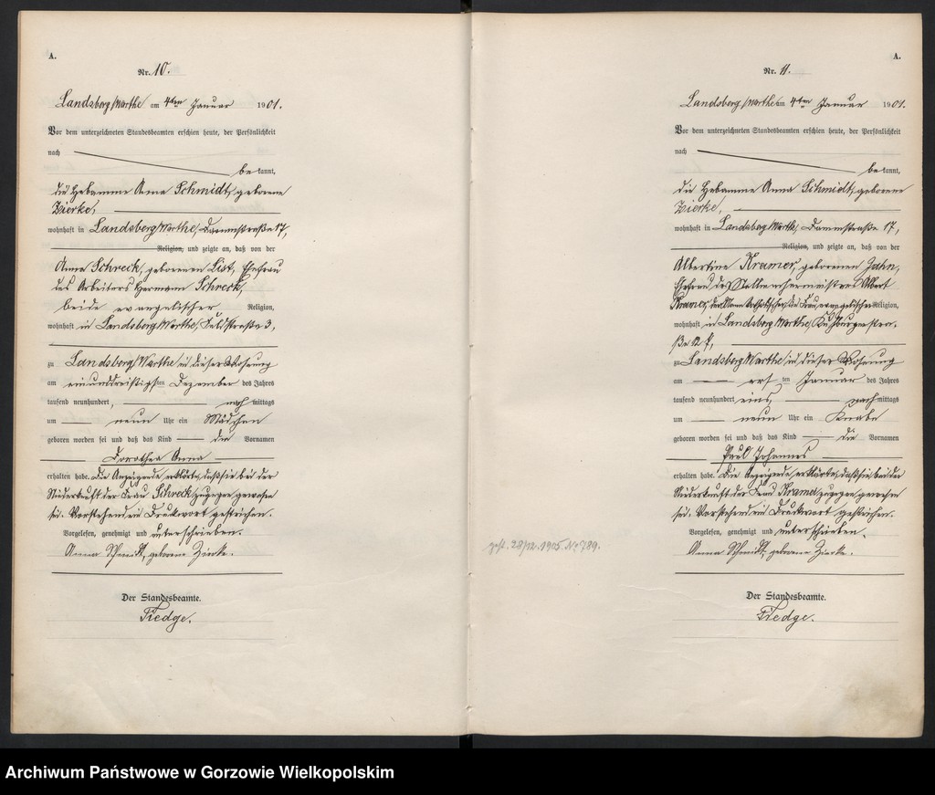 Obraz 8 z jednostki "Geburts Register"