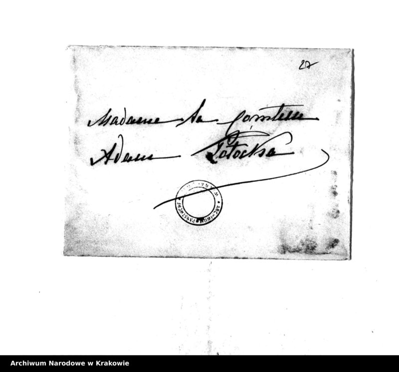 Obraz 20 z jednostki "Korespondencja Katarzyny Potockiej. Listy od: Krasińska Helena ~ Kwilecka Maria"