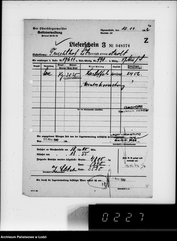 Obraz 14 z jednostki "Lebensmitteleinkauf. Aufträge, [Lieferscheinen und Rechnungen] 17611-17660"