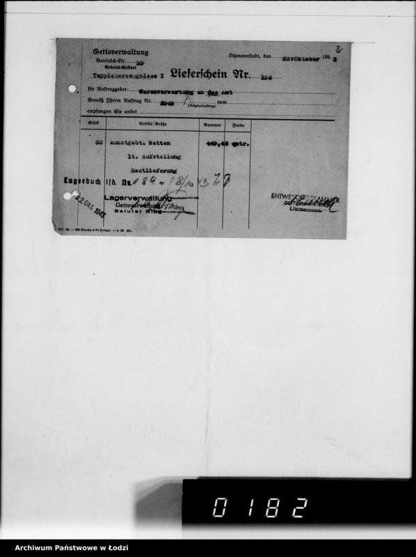 Obraz 6 z jednostki "Warenverwertung am Lager 91. [Aufträge] 5901-5950"