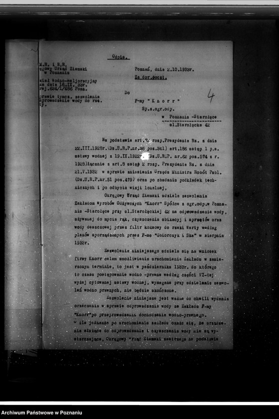 Obraz 8 z jednostki "Zatwierdzenie dodatkowe zakładu przemysłowego Firmy "Knorr" spółka z o. o. w Poznaniu"