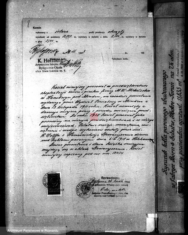 Obraz 12 z jednostki "Fabryka mebli własność Herzberg - Bydgoszcz - Okole nr woj. kotła 126"