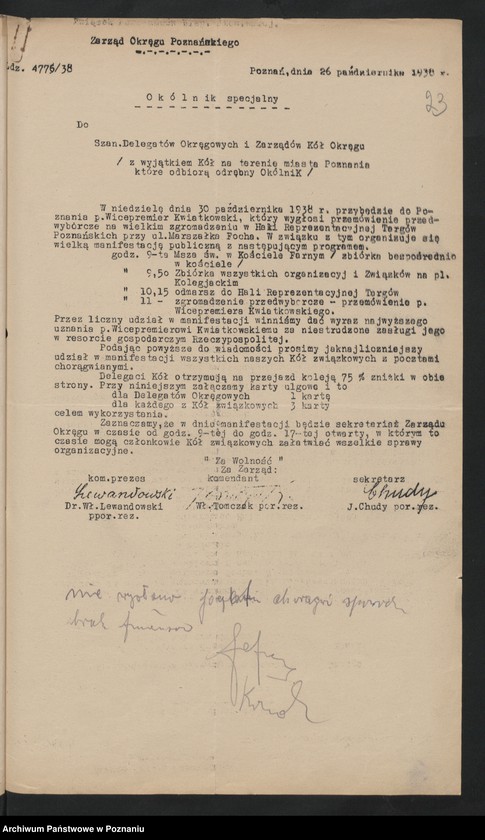 image.from.unit.number "Okólniki i zarządzenia Zarządu Głównego i Okręgu Związku Powstańców Wielkopolskich."