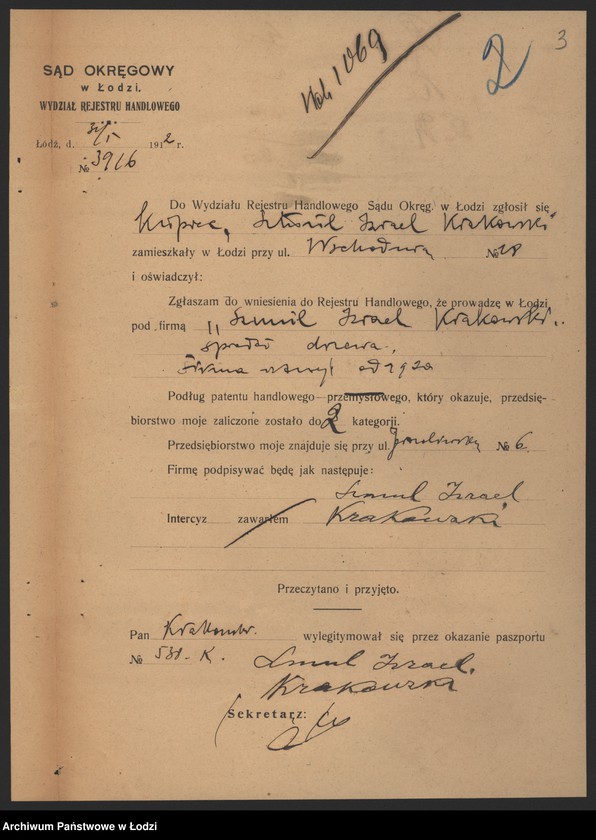 Obraz 5 z jednostki "Izrael Szmul Krakowski – sprzedaż drzewa"