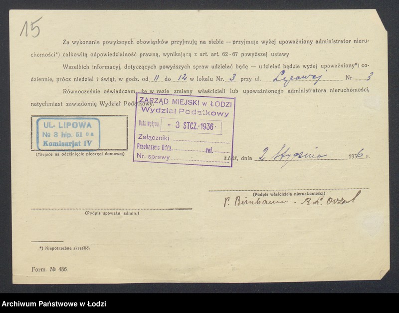 image.from.unit.number "Księga inwentarzowa nieruchomości m. Łodzi ul. Lipowa"