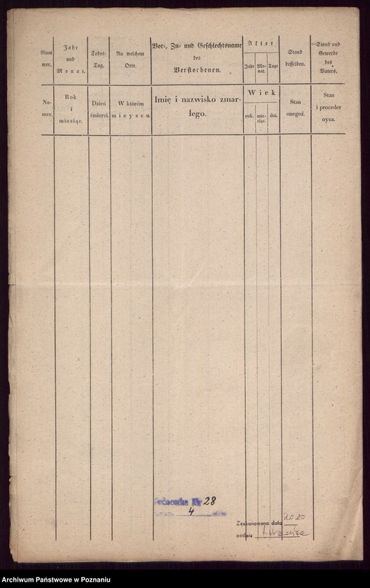 Obraz 5 z jednostki "Duplikat des Todtenregisters"
