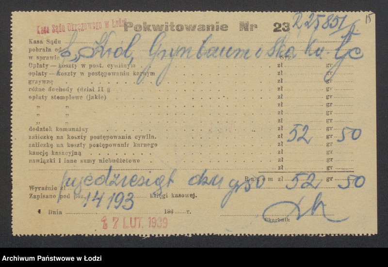 Obraz 17 z jednostki "„Ka-Ge” – Izaak Szulim Król, SzlamaGrynbaum, Szmul Koplowicz, Icek – Majer Grynbaum – wyrób materiałów kołdrowych"