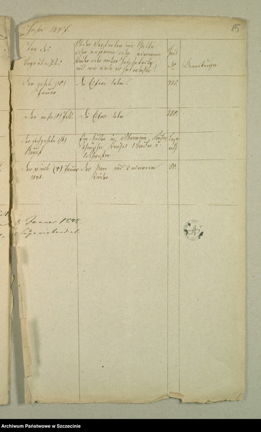 image.from.unit.number "Nachweisund der Gebornen, Getrauten und Verstorben in der Militeir Gemeinde in der Garnison zu Treptow a/R."