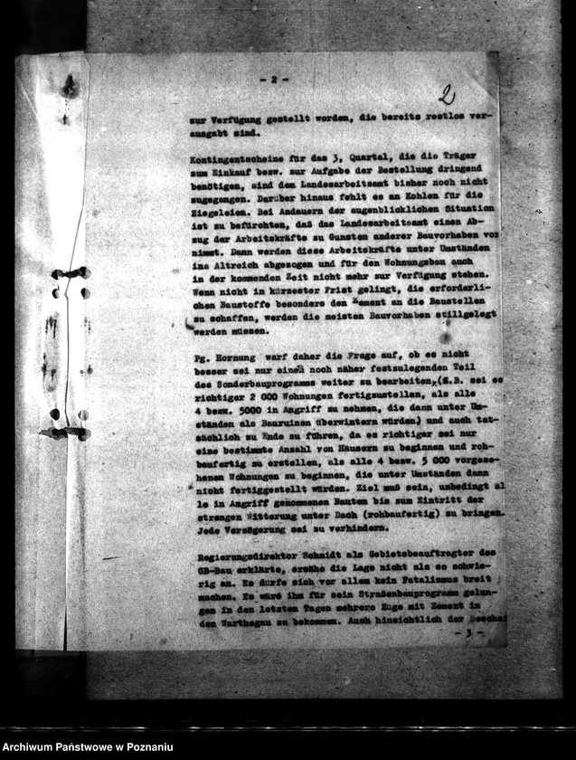 Obraz 6 z jednostki "Vermerk über die Besprechung bei dem Gauleiter. Sonderbauprogramm 1940/ 41."