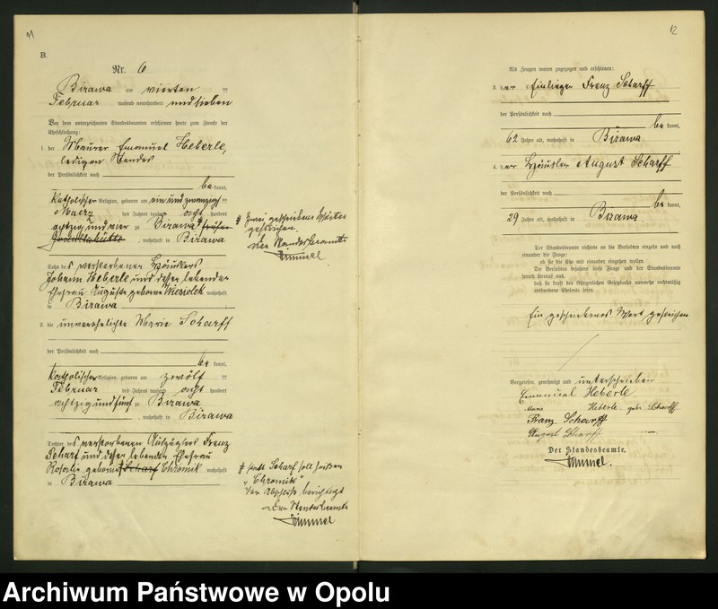 image.from.unit.number "Urząd Stanu Cywilnego Bierawa Księga małżeństw rok 1907-09"