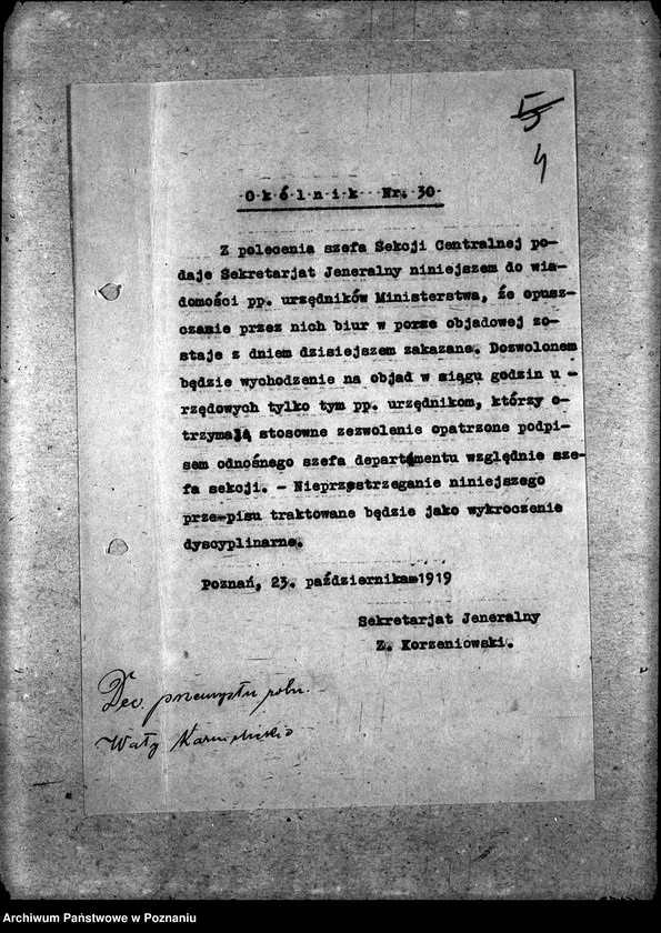 Obraz 9 z jednostki "Naczelna Rada Ludowa w Poznaniu Okólniki dla Przemysły Rolnego"