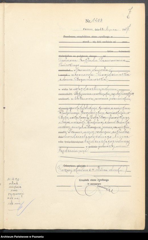 Obraz 9 z jednostki "Księga miejscowa zgonów tom III [Rejestr główny zgonów]"