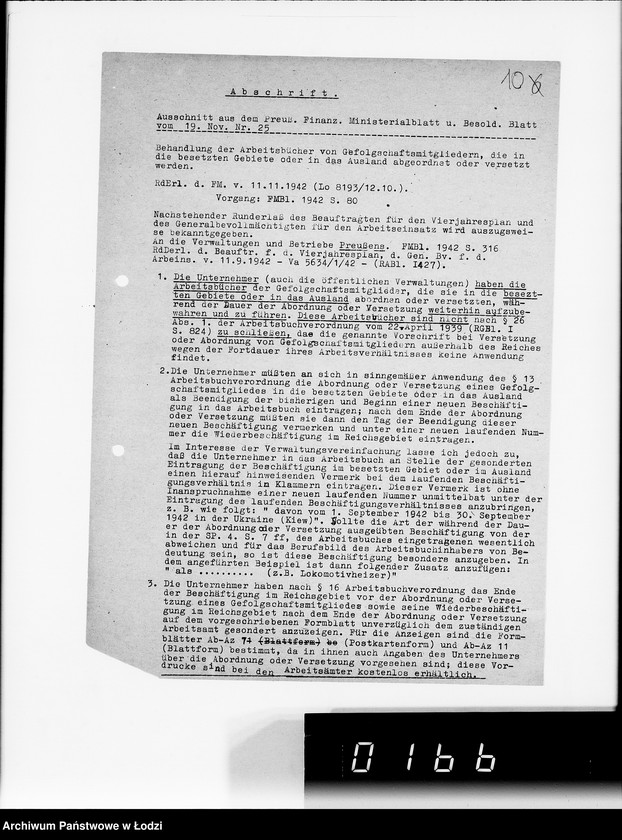 Obraz 15 z jednostki "Abschr.v.Verfg.[odpisy zarządzeń niemieckich z prasy urzędowej]"
