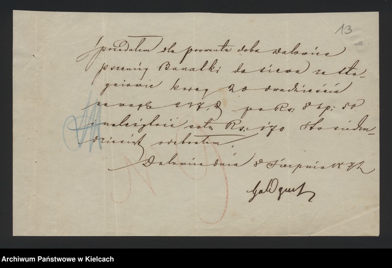 image.from.unit.number "Dowody rozchodu kasy dóbr Dalowice za 1872/73 r"